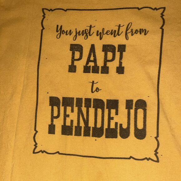 You Went From Papi To Pendejo Unisex Medium gag gift Break Up Mean Funny T Shirt - Picture 3 of 6